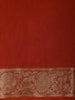 Burnt Rust Orange Solid Woven Design Mysore Silk Saree with Zari Border