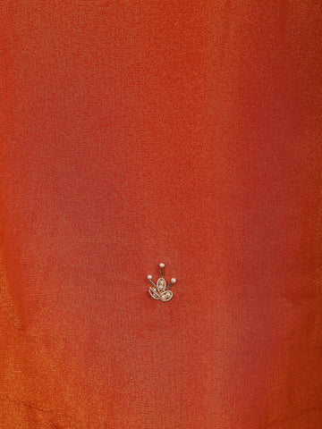 Burnt Orange Floral Embroidered Sequin Work Georgette Salwar Suit - Diadem