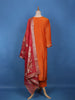 Burnt Orange Floral Embroidered Sequin Work Georgette Salwar Suit - Diadem