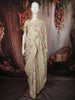 Butter Yellow Floral Printed Design Chiffon Fancy Saree with Designer Border