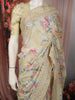 Butter Yellow Floral Printed Design Chiffon Fancy Saree with Designer Border