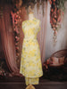 Butter Yellow Floral Printed Design Cotton Straight Cut Salwar Suit