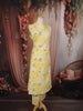 Butter Yellow Floral Printed Design Cotton Straight Cut Salwar Suit