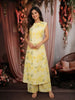 Butter Yellow Floral Printed Design Cotton Straight Cut Salwar Suit