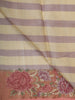 Butter Yellow Striped Woven Design Pure Tussar Saree with Floral Border