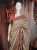 Butter Yellow Striped Woven Design Pure Tussar Saree with Floral Border