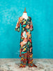 Black Straight Cut Salwar Suit Adorned with Floral Prints along with Multicolor Pant - Diadem