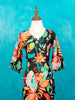 Black Straight Cut Salwar Suit Adorned with Floral Prints along with Multicolor Pant - Diadem
