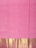 Candy Pink Butta Zari Woven Silk Saree with Self Gold Floral Border