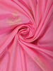 Candy Pink Butta Zari Woven Silk Saree with Self Gold Floral Border