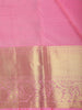 Candy Pink Butta Zari Woven Silk Saree with Self Gold Floral Border