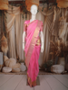 Candy Pink Butta Zari Woven Silk Saree with Self Gold Floral Border