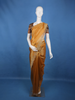 Caramel Brown Tissue Organza Saree with Embroidered Scallop Border - Diadem