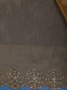 Caramel Brown Tissue Organza Saree with Embroidered Scallop Border - Diadem