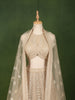 Champagne Beige All Over Heavy Sequins and Beads Embroidered Design Net Bridal Lehenga with Matching Dupatta
