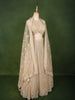 Champagne Beige All Over Heavy Sequins and Beads Embroidered Design Net Bridal Lehenga with Matching Dupatta