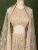 Champagne Beige All Over Heavy Sequins and Beads Embroidered Design Net Bridal Lehenga with Matching Dupatta