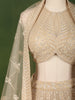 Champagne Beige All Over Heavy Sequins and Beads Embroidered Design Net Bridal Lehenga with Matching Dupatta