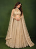 Champagne Beige All Over Heavy Sequins and Beads Embroidered Design Net Bridal Lehenga with Matching Dupatta