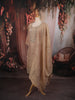Champagne Beige Butta Zari Embroidered Design Crushed Tissue Straight Cut Salwar Suit with Matching Designer Dupatta