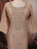 Champagne Beige Butta Zari Embroidered Design Crushed Tissue Straight Cut Salwar Suit with Matching Designer Dupatta