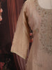 Champagne Beige Butta Zari Embroidered Design Crushed Tissue Straight Cut Salwar Suit with Matching Designer Dupatta