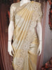 Champagne Beige Floral Design Tissue Silk Saree