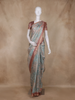 Champagne Beige Floral Design Tissue Silk Saree with Zari Border