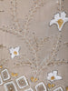 Champagne Beige Floral Sequins Embellished Crepe Skirt - Diadem