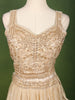 Champagne Beige Floral Sequins and Kardana Embroidered Design Tissue Silk Fancy Lehenga with Matching Dupatta