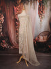Champagne Beige Floral Vine Beads Embroidered Design Pure Organza Unstitched Salwar Material