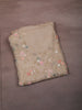 Champagne Beige Floral Vine Beads Embroidered Design Pure Organza Unstitched Salwar Material