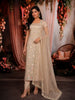 Champagne Beige Floral Vine Beads Embroidered Design Pure Organza Unstitched Salwar Material