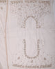 Champagne Beige Floral Vine Sequins and  Beads Embroidered Design Net Party Wear Saree with Scalloped Border