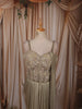 Champagne Beige Floral Vine Sequins and Kartana Embroidered Design Holographic Corset Party Wear Gown