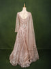 Champagne Beige Floral Vine Sequins and Thread Embroidered Design Organza Gown with Matching Dupatta