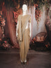 Champagne Beige Floral Vine Zari Embroidered Design Georgette Saree with Matching Grand Dupatta