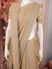 Champagne Beige Floral Vine Zari Embroidered Design Georgette Saree with Matching Grand Dupatta