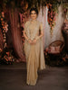 Champagne Beige Floral Vine Zari Embroidered Design Georgette Saree with Matching Grand Dupatta