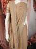 Champagne Beige Floral Vine Zari Embroidered Design Georgette Saree with Matching Grand Dupatta
