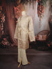 Champagne Beige Floral Vine Zari Embroidered Design Tissue Silk Men's Kurta Pyjama