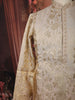 Champagne Beige Floral Vine Zari Embroidered Design Tissue Silk Men's Kurta Pyjama
