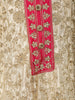 Champagne Beige Floral Vine Zari Embroidered and Stone Embellished Design Silk Palazzo Suit with Matching Dupatta