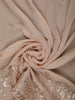 Champagne Beige Floral Zari Embroidered Design Chiffon Party Wear Saree with Zari Border