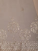 Champagne Beige Floral Zari Embroidered Design Chiffon Party Wear Saree with Zari Border