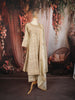 Champagne Beige Floral Zari Embroidered and Stone Embellished Design Tissue Silk Anarkali Salwar Suit with Matching Dupatta