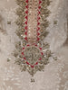Champagne Beige Floral Zari Woven Design Raw Silk Party Wear Palazzo Suit with Contrast Designer Dupatta