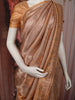 Champagne Beige Peacock Zari Woven and Stone Work Embellished Design Pure Banarasi Silk Designer Saree with Designer Border