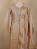 Champagne Beige Gold Beads Embroidered Design Silk Salwar Straight Cut salwar Suit with Dupatta