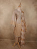 Champagne Beige Gold Beads Embroidered Design Silk Salwar Straight Cut salwar Suit with Dupatta